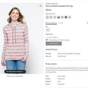 Market & Spruce - Perine Pocket Hooded Knit Top